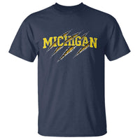Michigan Fan T Shirt MI State Sports Game Day Scratch Mark