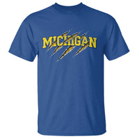 Michigan Fan T Shirt MI State Sports Game Day Scratch Mark