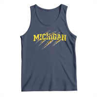 Michigan Fan Tank Top MI State Sports Game Day Scratch Mark
