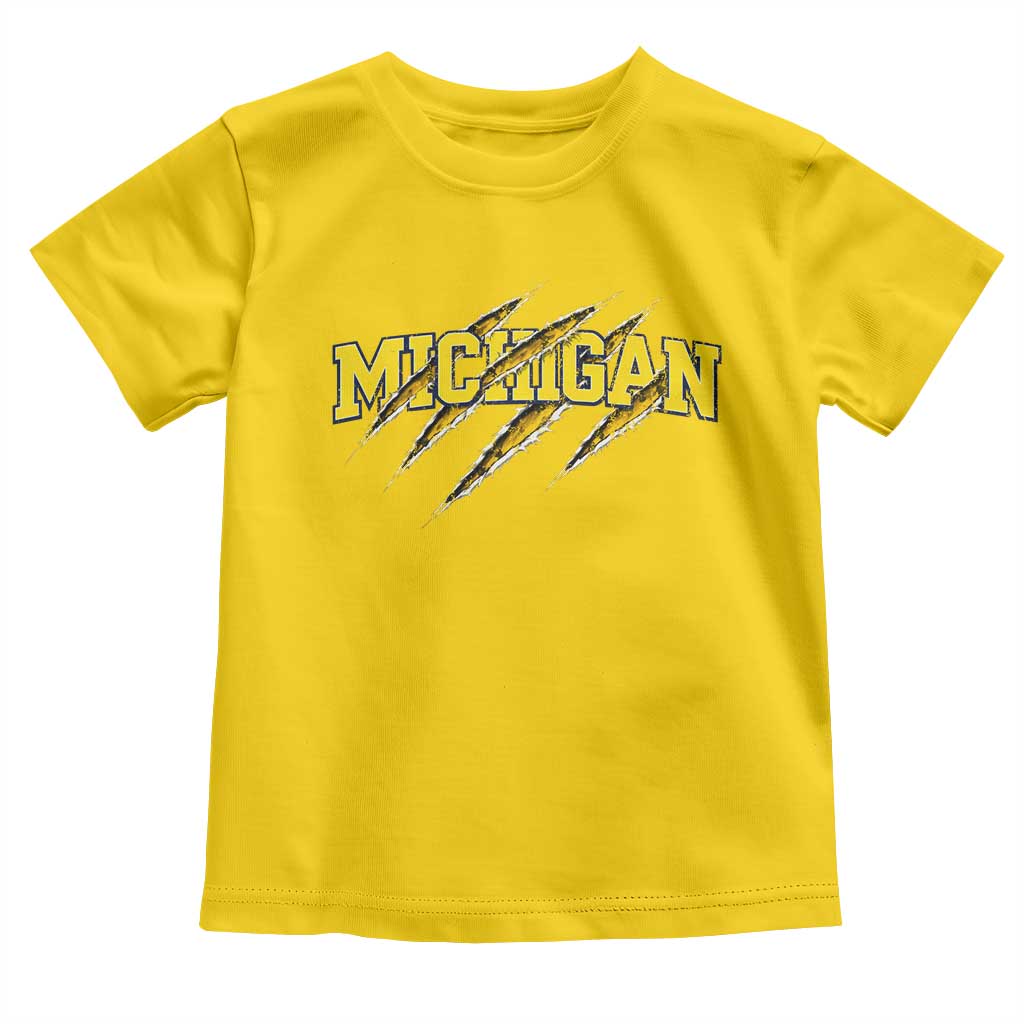 Michigan Fan Toddler T Shirt MI State Sports Game Day Scratch Mark