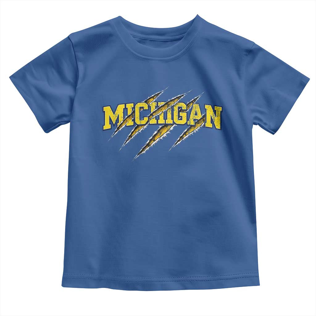 Michigan Fan Toddler T Shirt MI State Sports Game Day Scratch Mark