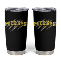 Michigan Fan Tumbler Cup MI State Sports Game Day Scratch Mark