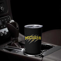 Michigan Fan Tumbler Cup MI State Sports Game Day Scratch Mark