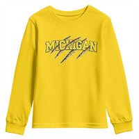 Michigan Fan Youth Sweatshirt MI State Sports Game Day Scratch Mark