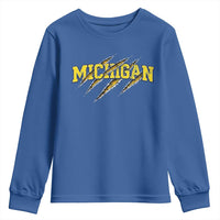 Michigan Fan Youth Sweatshirt MI State Sports Game Day Scratch Mark