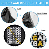 Michigan Fan Spare Tire Cover Yellow Bold Athletic Sport State Letters Game Day