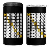 Michigan Fan 4 in 1 Can Cooler Tumbler Yellow Bold Athletic Sport State Letters Game Day