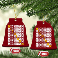 Michigan Fan Ceramic Ornament Yellow Bold Athletic Sport State Letters Game Day
