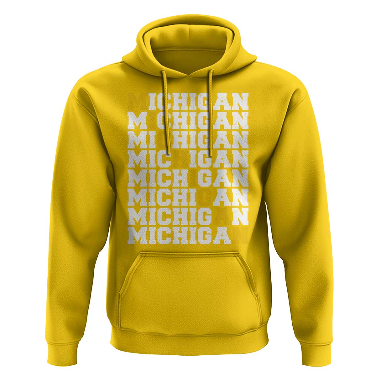 Michigan Fan Hoodie Yellow Bold Athletic Sport State Letters Game Day