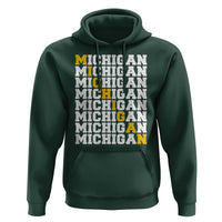 Michigan Fan Hoodie Yellow Bold Athletic Sport State Letters Game Day