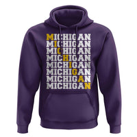 Michigan Fan Hoodie Yellow Bold Athletic Sport State Letters Game Day