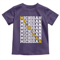 Michigan Fan Toddler T Shirt Yellow Bold Athletic Sport State Letters Game Day
