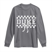 Duke Bold Letters Name Coquette Bow Checkered for Sports Fans Long Sleeve Shirt