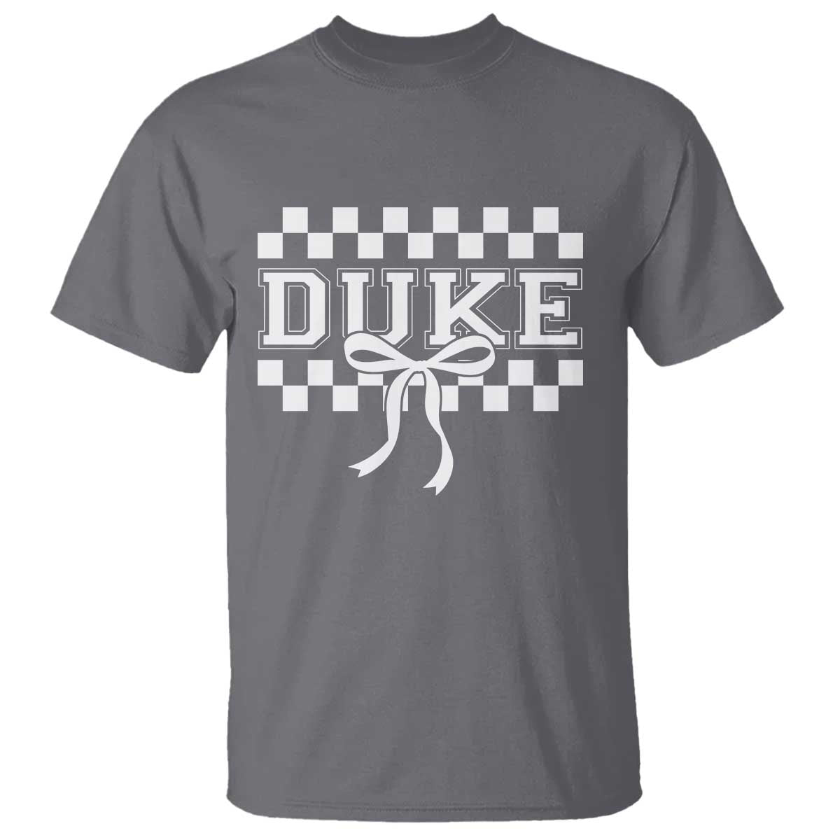 Duke Bold Letters Name Coquette Bow Checkered for Sports Fans T Shirt