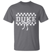 Duke Bold Letters Name Coquette Bow Checkered for Sports Fans T Shirt