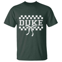 Duke Bold Letters Name Coquette Bow Checkered for Sports Fans T Shirt