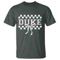 Duke Bold Letters Name Coquette Bow Checkered for Sports Fans T Shirt