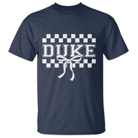 Duke Bold Letters Name Coquette Bow Checkered for Sports Fans T Shirt