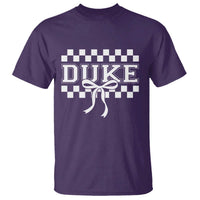 Duke Bold Letters Name Coquette Bow Checkered for Sports Fans T Shirt