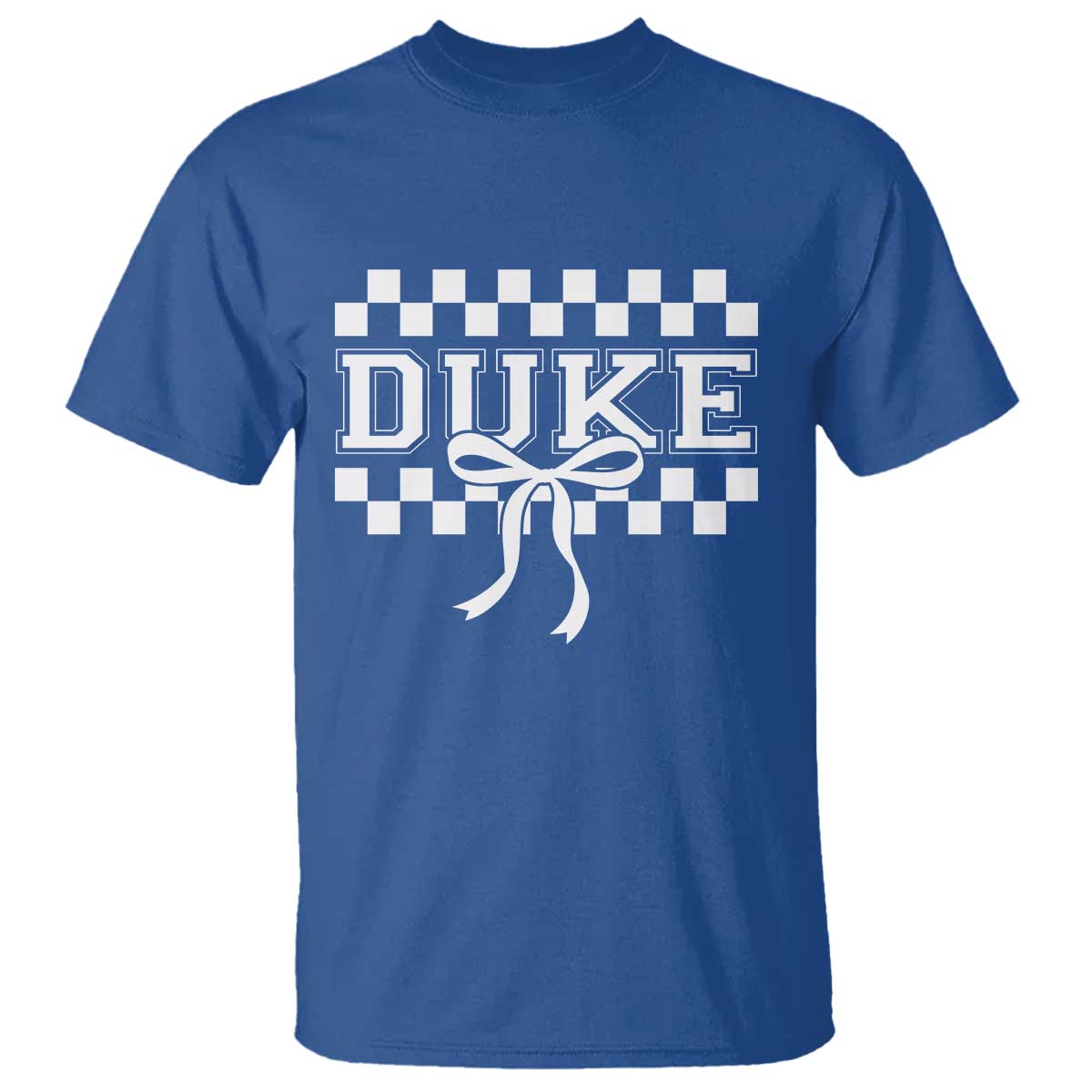 Duke Bold Letters Name Coquette Bow Checkered for Sports Fans T Shirt