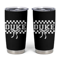 Duke Bold Letters Name Coquette Bow Checkered for Sports Fans Tumbler Cup