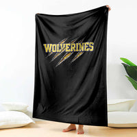 Wolverine Lover Sports Game Day Scratch Mark Throw Blanket