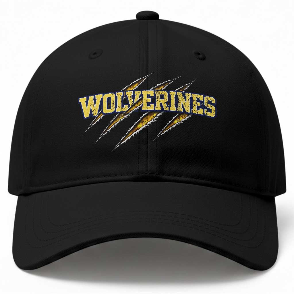 Wolverine Lover Sports Game Day Scratch Mark Baseball Cap