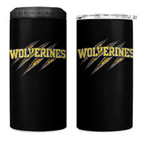 Wolverine Lover Sports Game Day Scratch Mark 4 in 1 Can Cooler Tumbler