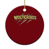 Wolverine Lover Sports Game Day Scratch Mark Ceramic Ornament