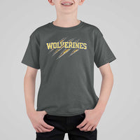 Wolverine Lover Sports Game Day Scratch Mark T Shirt For Kid