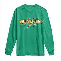 Wolverine Lover Sports Game Day Scratch Mark Long Sleeve Shirt