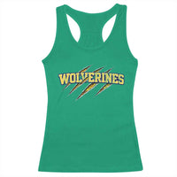 Wolverine Lover Sports Game Day Scratch Mark Racerback Tank Top