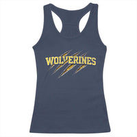 Wolverine Lover Sports Game Day Scratch Mark Racerback Tank Top