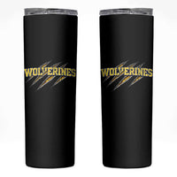 Wolverine Lover Sports Game Day Scratch Mark Skinny Tumbler