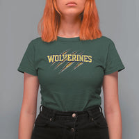 Wolverine Lover Sports Game Day Scratch Mark T Shirt For Women