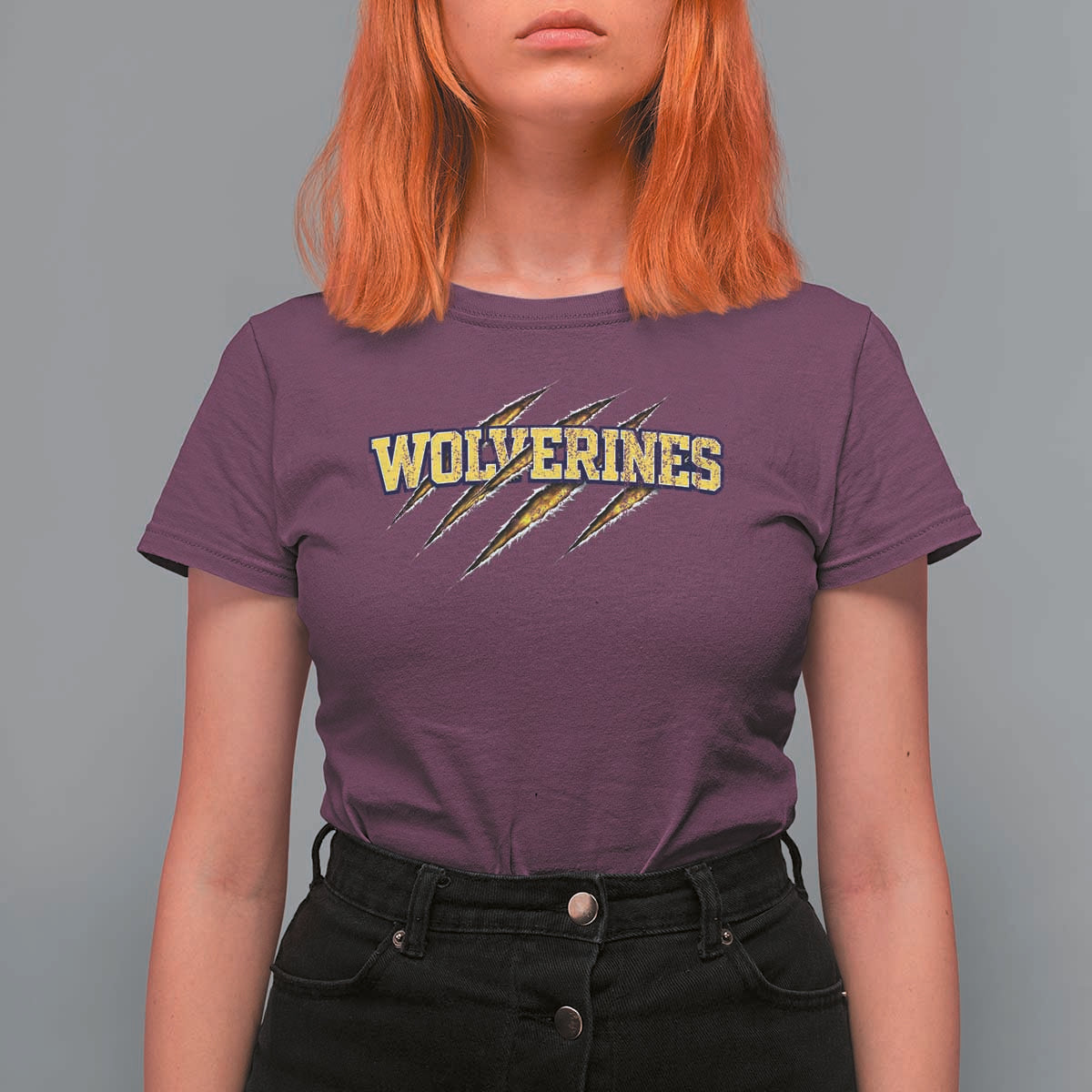 Wolverine Lover Sports Game Day Scratch Mark T Shirt For Women