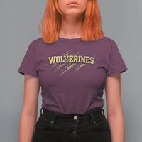 Wolverine Lover Sports Game Day Scratch Mark T Shirt For Women