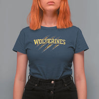 Wolverine Lover Sports Game Day Scratch Mark T Shirt For Women