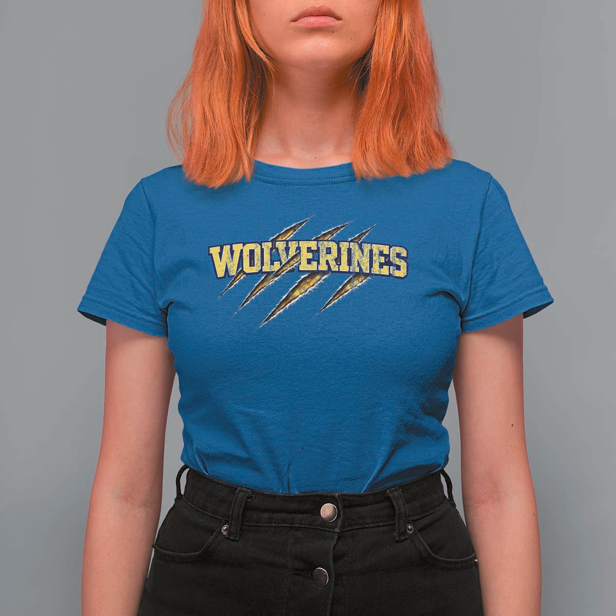 Wolverine Lover Sports Game Day Scratch Mark T Shirt For Women