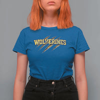Wolverine Lover Sports Game Day Scratch Mark T Shirt For Women