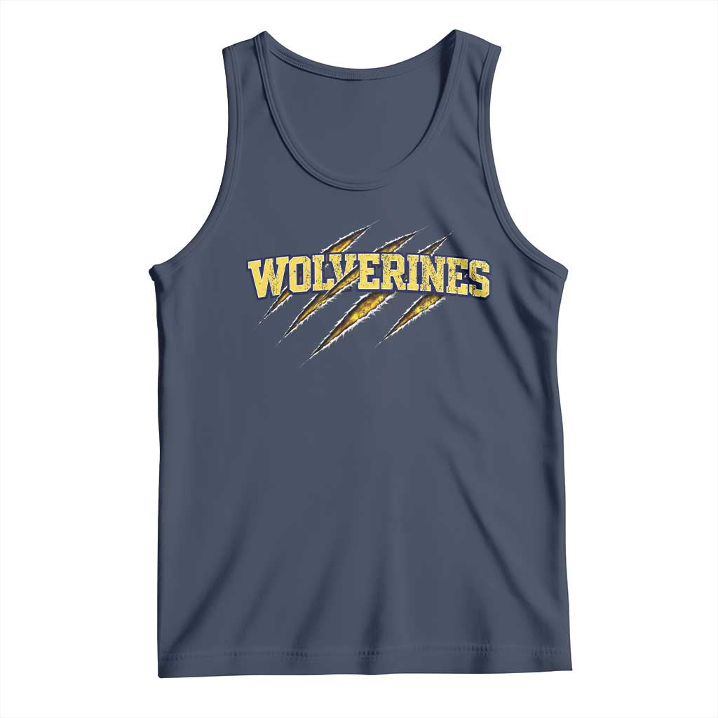 Wolverine Lover Sports Game Day Scratch Mark Tank Top