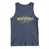 Wolverine Lover Sports Game Day Scratch Mark Tank Top