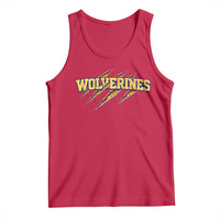 Wolverine Lover Sports Game Day Scratch Mark Tank Top
