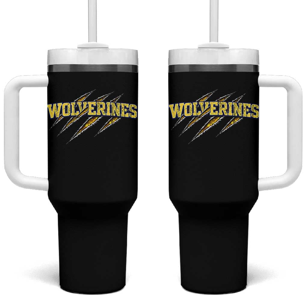 Wolverine Lover Sports Game Day Scratch Mark Tumbler With Handle
