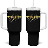 Wolverine Lover Sports Game Day Scratch Mark Tumbler With Handle