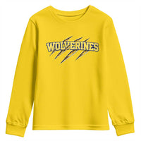 Wolverine Lover Sports Game Day Scratch Mark Youth Sweatshirt