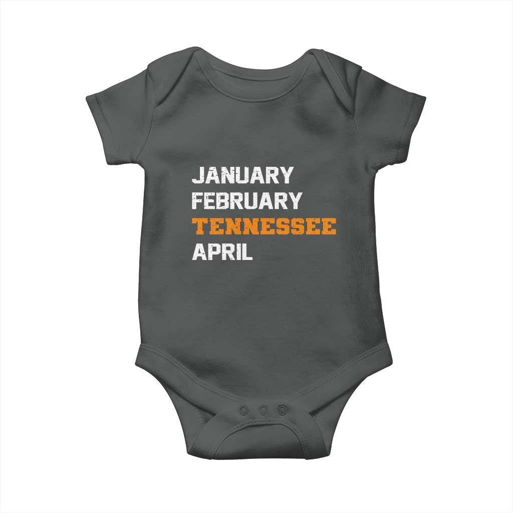January February Tennessee April Baby Onesie Basketball Game Day