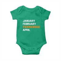 January February Tennessee April Baby Onesie Basketball Game Day