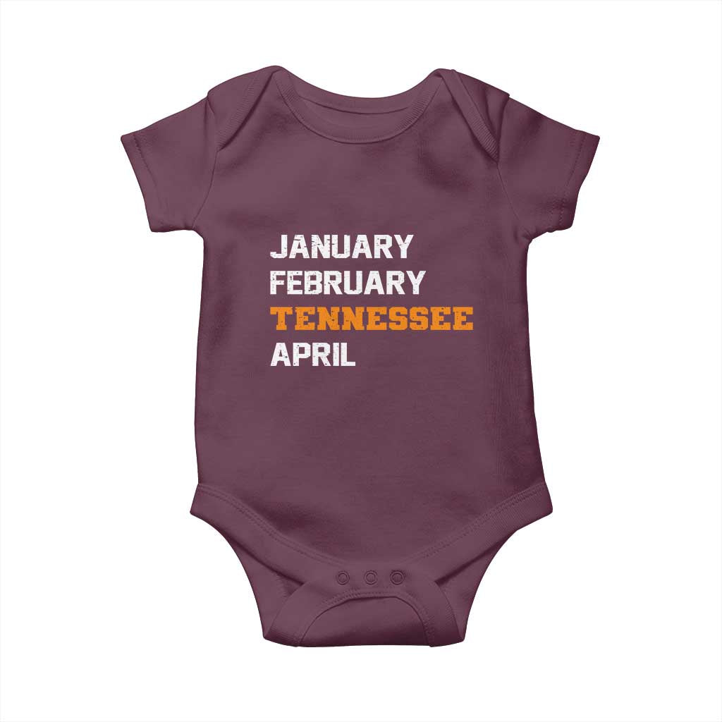 January February Tennessee April Baby Onesie Basketball Game Day