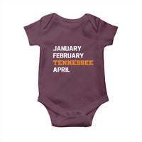 January February Tennessee April Baby Onesie Basketball Game Day